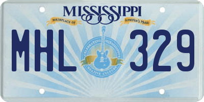 MS license plate MHL329
