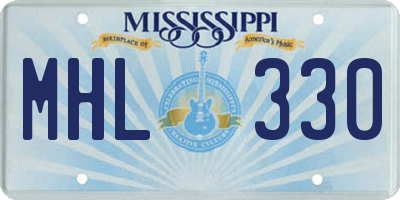 MS license plate MHL330