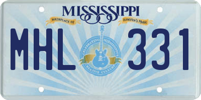 MS license plate MHL331