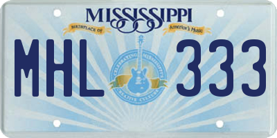 MS license plate MHL333