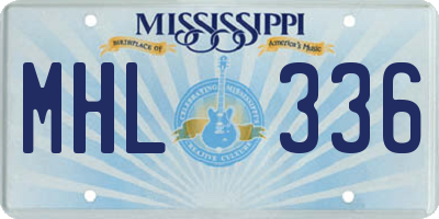 MS license plate MHL336