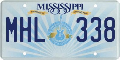 MS license plate MHL338