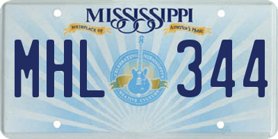 MS license plate MHL344