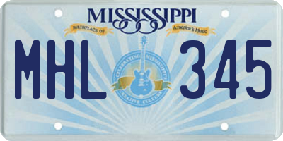 MS license plate MHL345