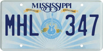 MS license plate MHL347