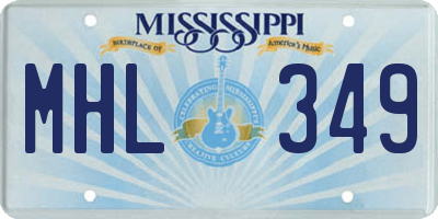 MS license plate MHL349
