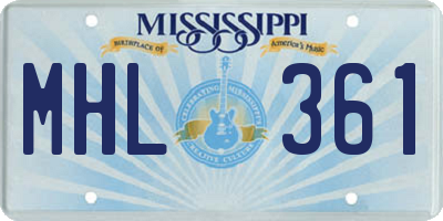 MS license plate MHL361