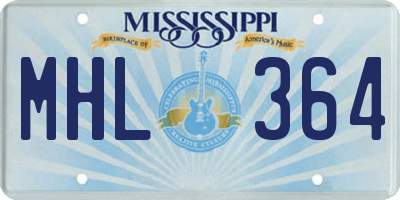 MS license plate MHL364