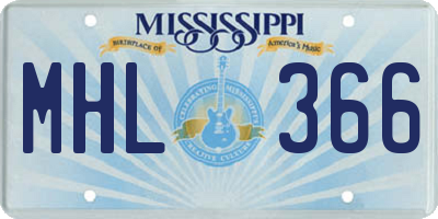 MS license plate MHL366