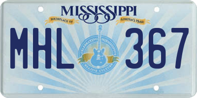 MS license plate MHL367