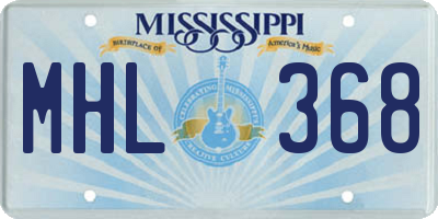 MS license plate MHL368