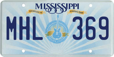 MS license plate MHL369