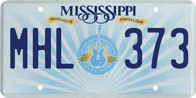MS license plate MHL373