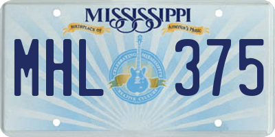 MS license plate MHL375