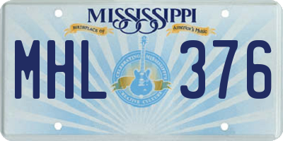 MS license plate MHL376