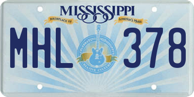 MS license plate MHL378