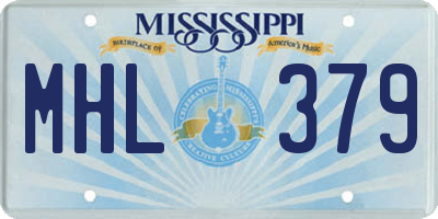 MS license plate MHL379