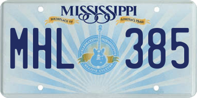 MS license plate MHL385