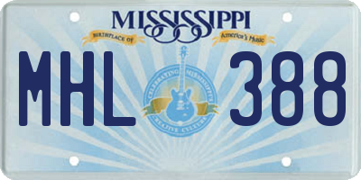 MS license plate MHL388