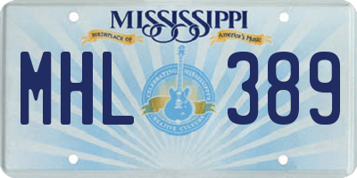 MS license plate MHL389
