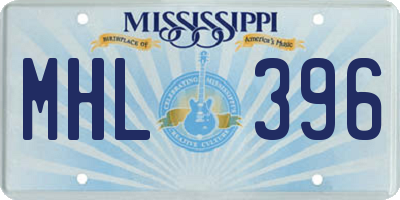 MS license plate MHL396
