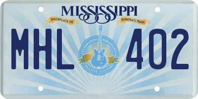 MS license plate MHL402