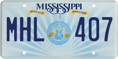 MS license plate MHL407