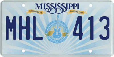 MS license plate MHL413
