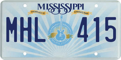 MS license plate MHL415