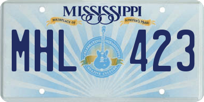 MS license plate MHL423