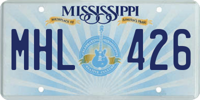 MS license plate MHL426