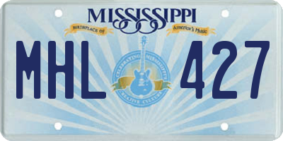 MS license plate MHL427