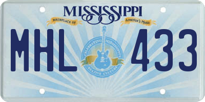MS license plate MHL433