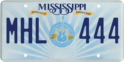 MS license plate MHL444