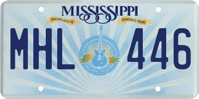 MS license plate MHL446