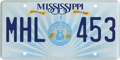 MS license plate MHL453