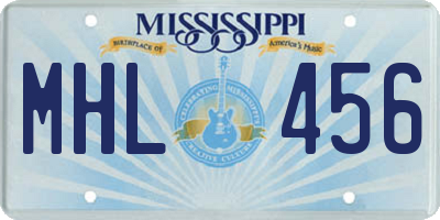 MS license plate MHL456