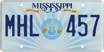 MS license plate MHL457