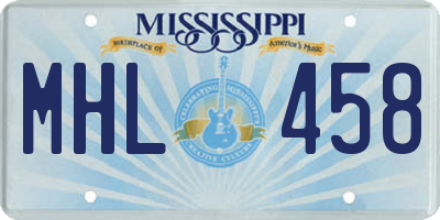 MS license plate MHL458