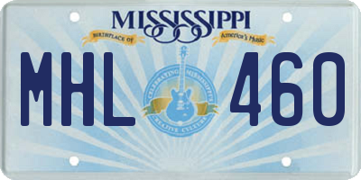 MS license plate MHL460