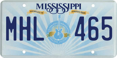 MS license plate MHL465
