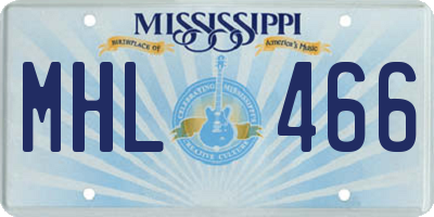 MS license plate MHL466