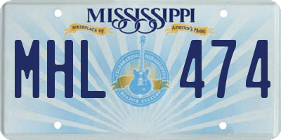 MS license plate MHL474
