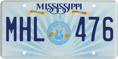 MS license plate MHL476