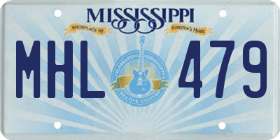 MS license plate MHL479