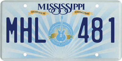 MS license plate MHL481