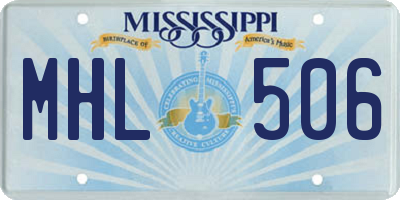 MS license plate MHL506