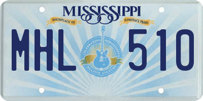 MS license plate MHL510