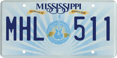MS license plate MHL511