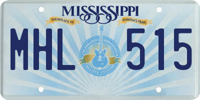 MS license plate MHL515
